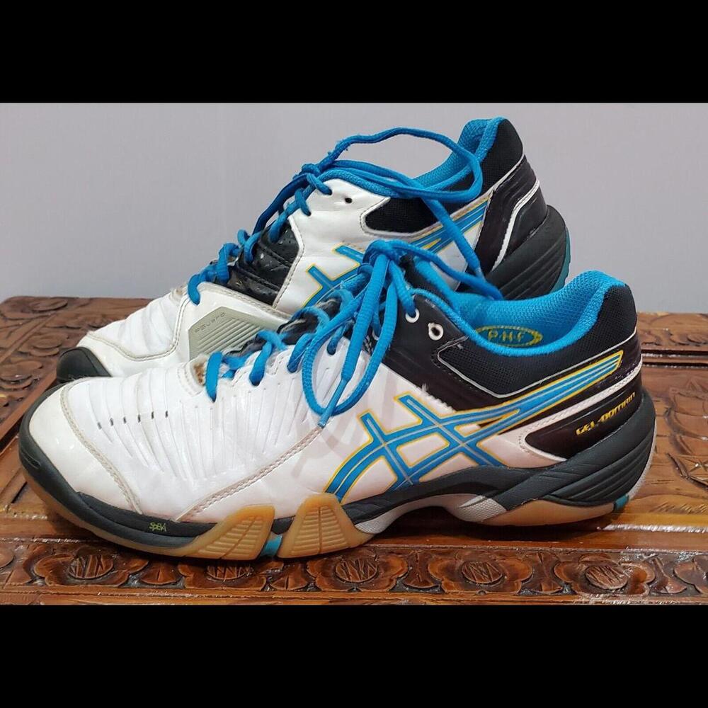 Asics Womens Gel Resolution Shoes White Turquoise Sz 8 Sneakers Tennis Athletic